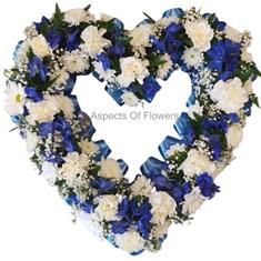 Blue And White Loose Open Heart